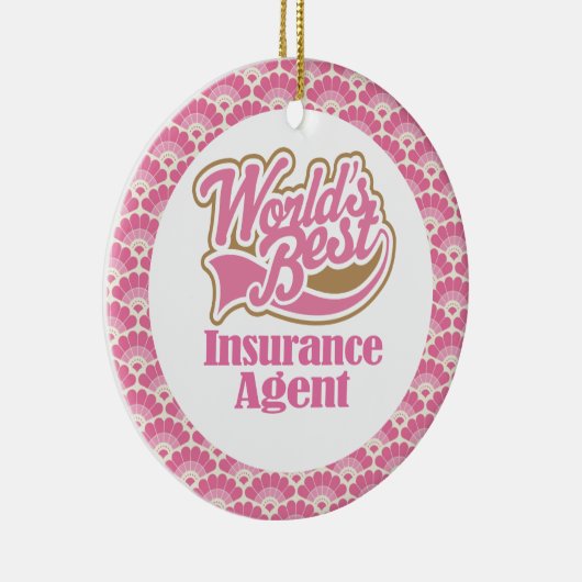 世界で最も最高のな保険代理店のギフトのオーナメント セラミックオーナメント (右)