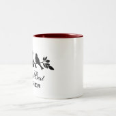 世界で最も最高のな先生のすずめのシルエットの枝 ツートーンマグカップ (中央)