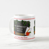 世界で最も最高のな先生の名前|の学校|の主題 コーヒーマグカップ (正面左)