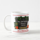 世界で最も最高のな先生の名前|の学校|の主題 コーヒーマグカップ (左)