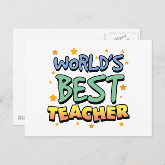 世界で最も最高のな先生の郵便はがき ポストカード (正面/裏面)