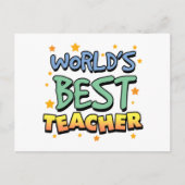 世界で最も最高のな先生の郵便はがき ポストカード (正面)