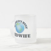 世界で最も最高のな助産婦 フロストグラスマグカップ (正面左)