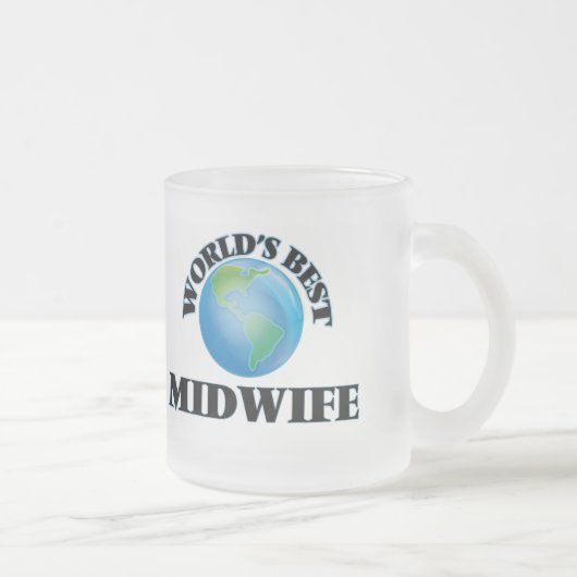 世界で最も最高のな助産婦 フロストグラスマグカップ (右)