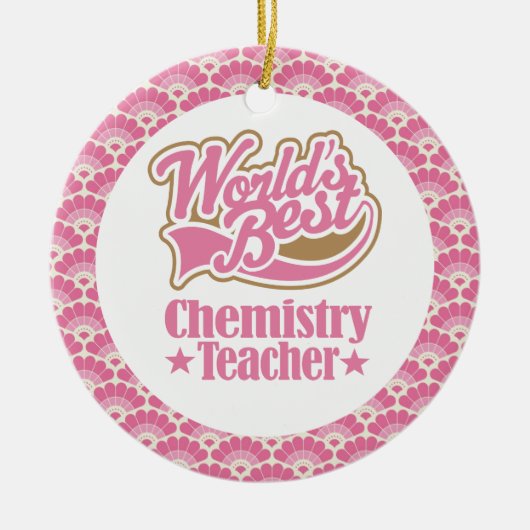 世界で最も最高のな化学先生のギフトのオーナメント セラミックオーナメント (正面)
