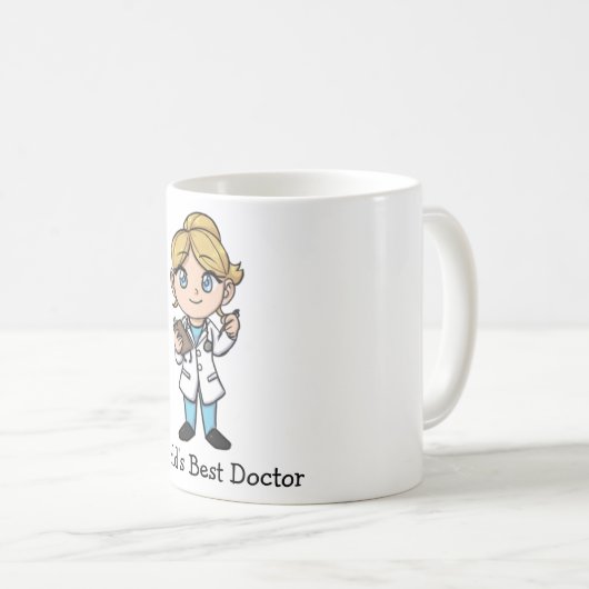 世界で最も最高のな医者-かわいいブロンドの青い目の女性 コーヒーマグカップ (正面右)