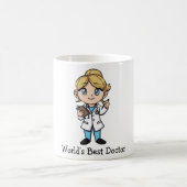 世界で最も最高のな医者-かわいいブロンドの青い目の女性 コーヒーマグカップ (中央)