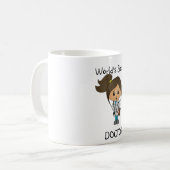 世界で最も最高のな医者-かわいいメスのブルネット コーヒーマグカップ (正面左)