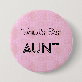 世界で最も最高のな叔母さん家族の感謝のギフトのピンク 缶バッジ