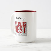 世界で最も最高のな叔父さん名前をカスタムするV2 ツートーンマグカップ (正面左)