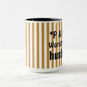 世界で最も最高のな夫の金ゴールドの白のストライプC07 マグカップ (中央)