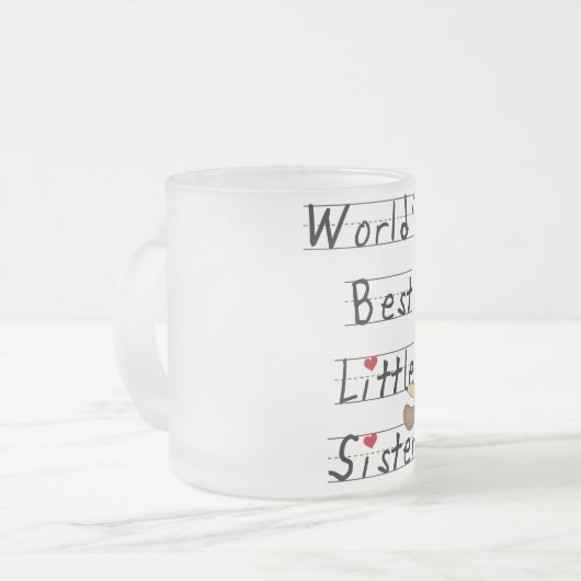 世界で最も最高のな妹のTシャツおよびギフト フロストグラスマグカップ (正面左)