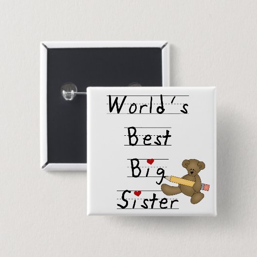 世界で最も最高のな姉のTシャツおよびギフト 缶バッジ (正面&裏面)