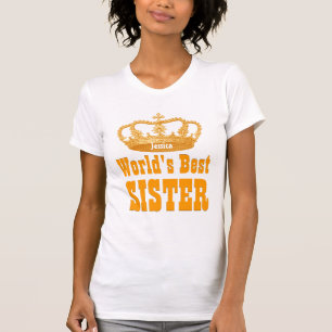 世界で最も最高のな姉妹の名前をカスタムするのヴィンテージの王冠 Tシャツ
