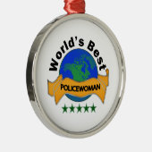 世界で最も最高のな婦人警官 メタルオーナメント (右)