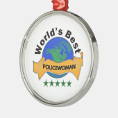 世界で最も最高のな婦人警官 メタルオーナメント (左)