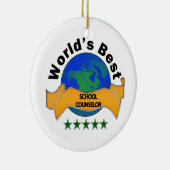 世界で最も最高のな学校のカウンセラー セラミックオーナメント (右)