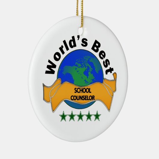 世界で最も最高のな学校のカウンセラー セラミックオーナメント (右)