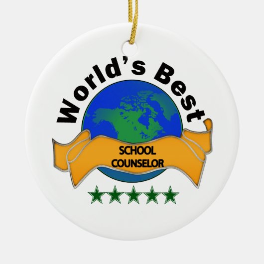 世界で最も最高のな学校のカウンセラー セラミックオーナメント (正面)