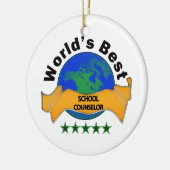 世界で最も最高のな学校のカウンセラー セラミックオーナメント (左)