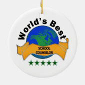 世界で最も最高のな学校のカウンセラー セラミックオーナメント (裏面)