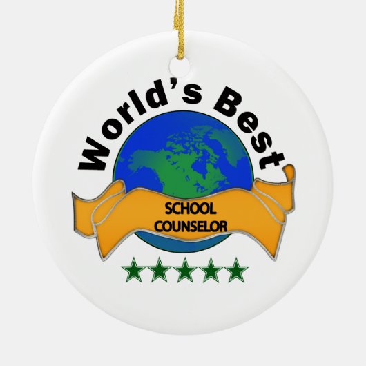世界で最も最高のな学校のカウンセラー セラミックオーナメント (裏面)