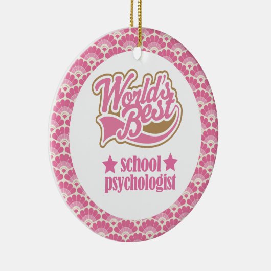 世界で最も最高のな学校の心理学者のギフトのオーナメント セラミックオーナメント (右)
