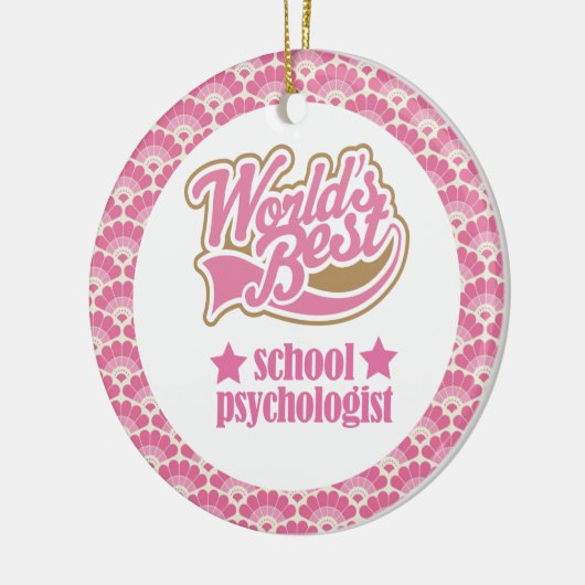 世界で最も最高のな学校の心理学者のギフトのオーナメント セラミックオーナメント (左)