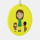 世界で最も最高のな幼稚園教師のかわいい漫画 セラミックオーナメント (右)