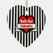 世界で最も最高のな教女の赤いハートのリボンV20F セラミックオーナメント (右)