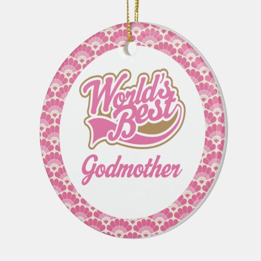 世界で最も最高のな教母のギフトのオーナメント セラミックオーナメント (左)