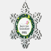 世界で最も最高のな教母のクリスマスのギフト スノーフレークピューターオーナメント (右)