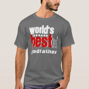 世界で最も最高のな教父X186Bの灰色の赤い白 Tシャツ