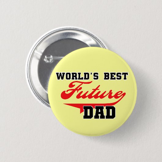 世界で最も最高のな未来のパパのTシャツおよびギフト 缶バッジ (正面&裏面)
