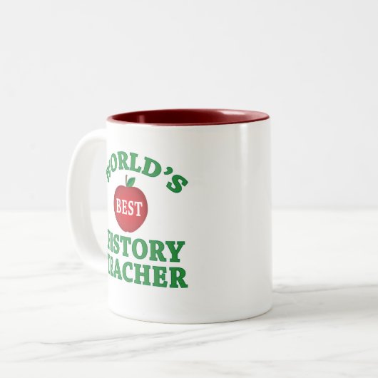 世界で最も最高のな歴史の先生 ツートーンマグカップ (正面左)