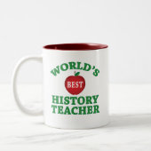 世界で最も最高のな歴史の先生 ツートーンマグカップ (左)
