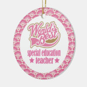 世界で最も最高のな特殊教育の先生のギフト セラミックオーナメント (左)