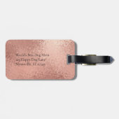 世界で最も最高のな犬のお母さんのばら色の金ゴールドのフレンチ・ブルドッグ ラゲッジタグ (裏面横)