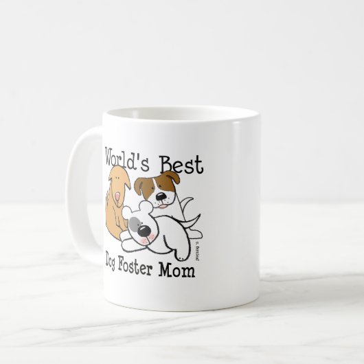 世界で最も最高のな犬の養育関係のお母さん コーヒーマグカップ (正面左)