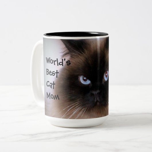 世界で最も最高のな猫のお母さんのマグ ツートーンマグカップ (正面左)