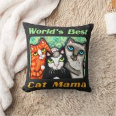 世界で最も最高のな猫のお母さんの黒板の子猫の枕 クッション (ブランケット)