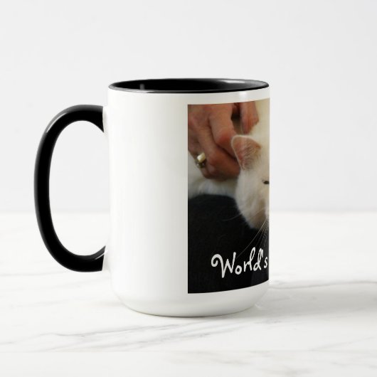 世界で最も最高のな猫のお母さん-白い猫 マグカップ (左)