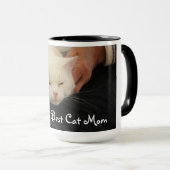 世界で最も最高のな猫のお母さん-白い猫 マグカップ (正面右)