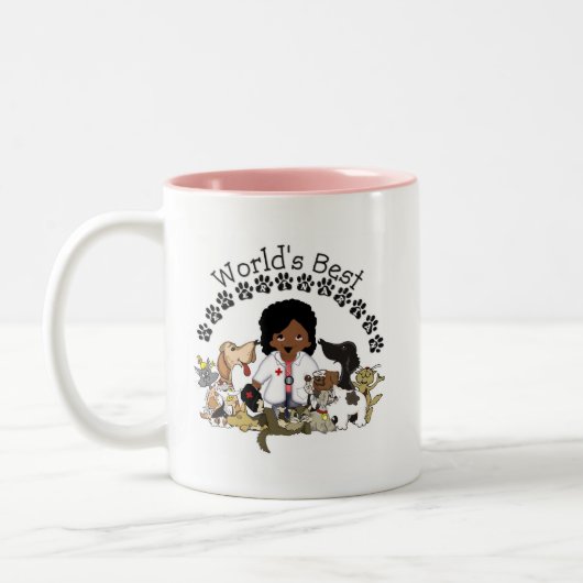世界で最も最高のな獣医のマグ-メスのアフリカ人Ame ツートーンマグカップ (左)