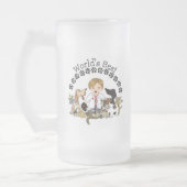 世界で最も最高のな獣医のマグ-男性の金髪 フロストグラスビールジョッキ (左)