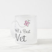 世界で最も最高のな獣医の獣医 フロストグラスマグカップ (正面左)