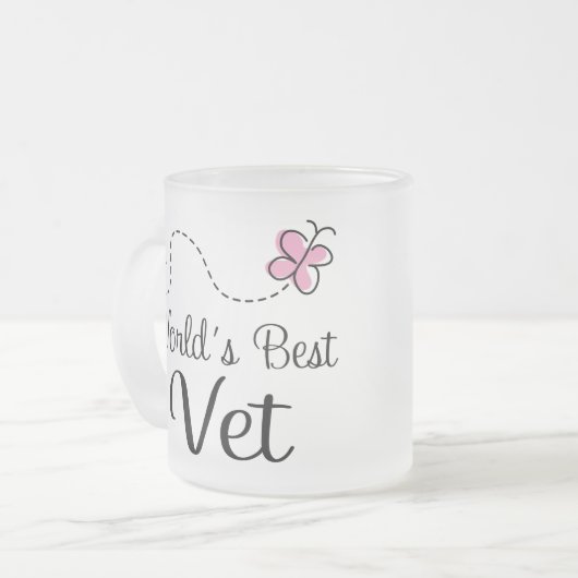 世界で最も最高のな獣医の獣医 フロストグラスマグカップ (正面左)