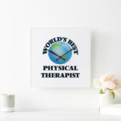 世界で最も最高のな理学療法士 スクエア壁時計 (ホーム)