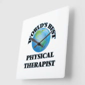 世界で最も最高のな理学療法士 スクエア壁時計 (傾斜)