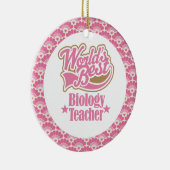 世界で最も最高のな生物の教師のギフトのオーナメント セラミックオーナメント (右)